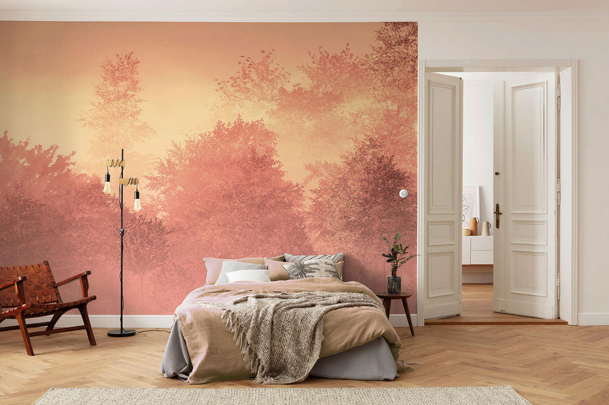 VLIESTAPETE 2,5 m  - Gelb/Rosa, Basics (400/250cm) - Xora