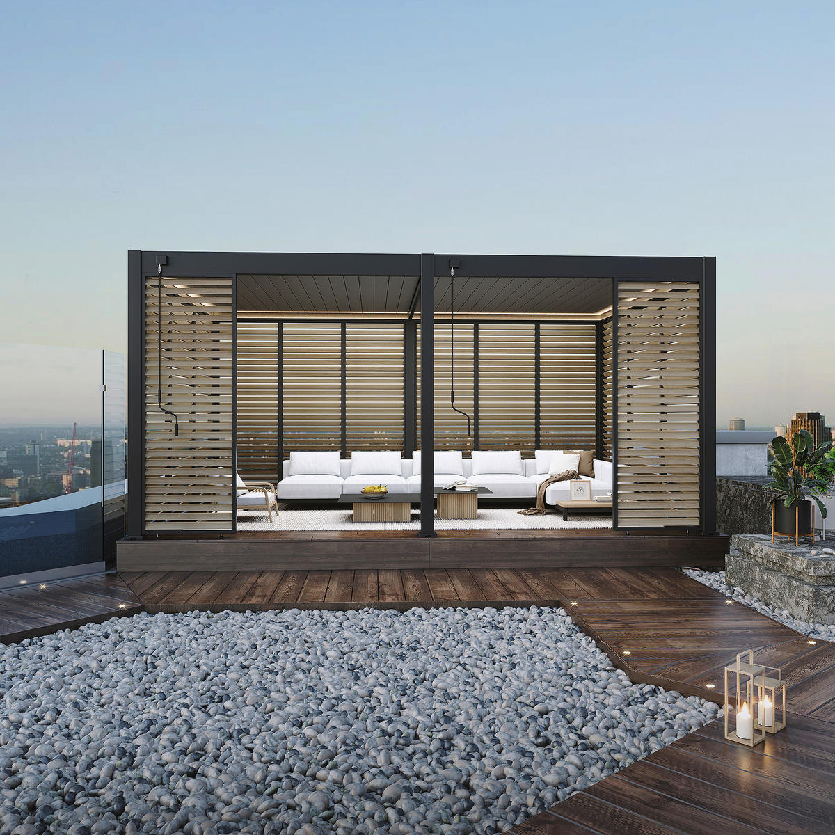 PERGOLA-SEITENTEIL 123/255/10 cm   - Naturfarben, Basics, Metall (123/255/10cm) - Gardenson