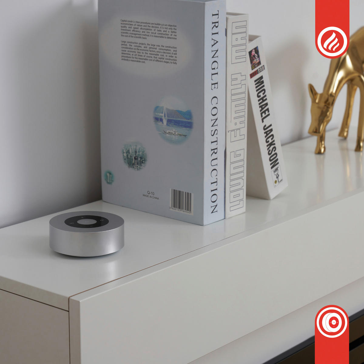 KAMIN-SOUNDBOX - Silberfarben, Basics, Kunststoff (8,5/3,0/8,5cm)