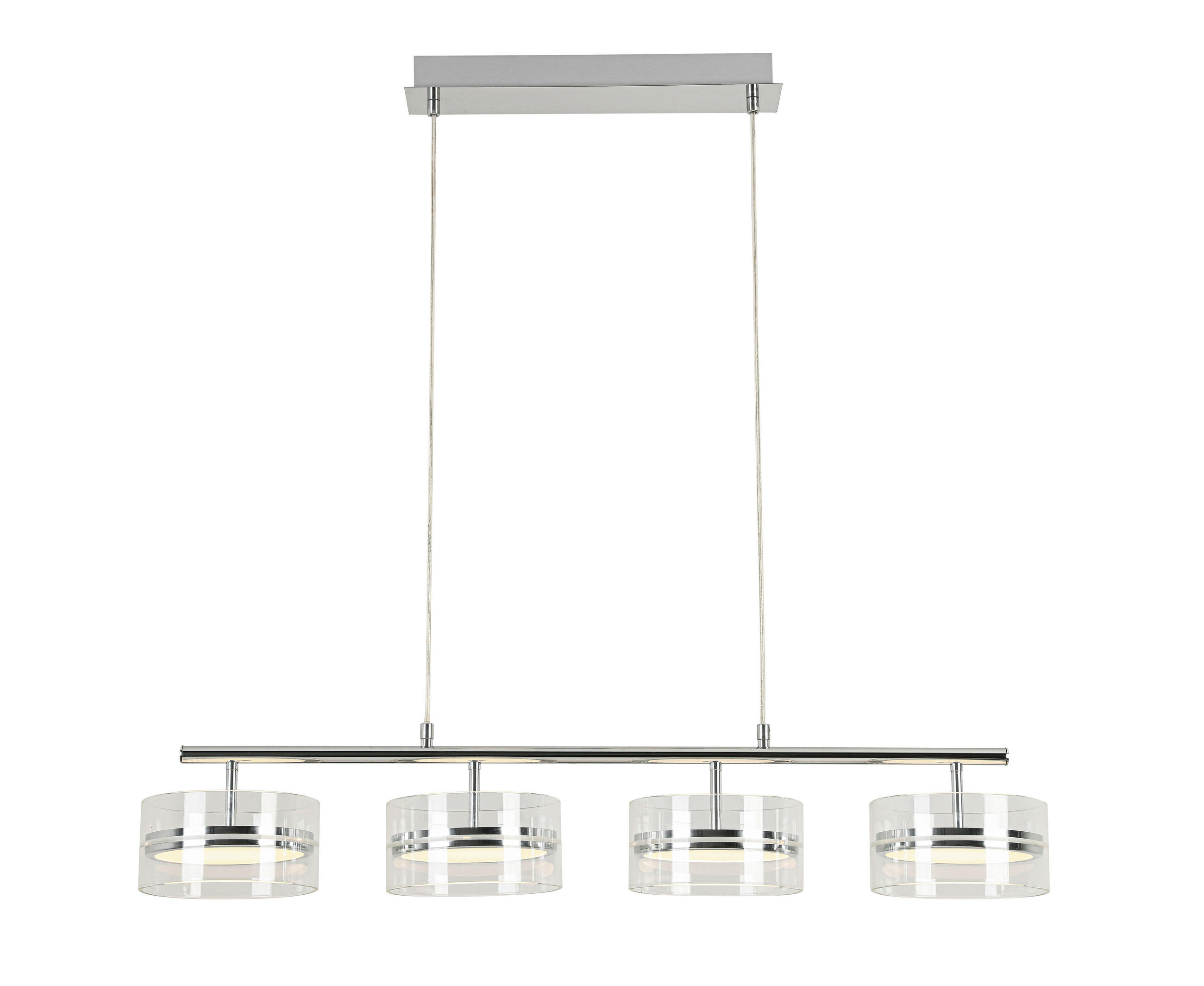 LAMPĂ SUSPENDATĂ CU LED 93/18/120 cm  - culoare crom, Design, plastic/sticlă (93/18/120cm) - Ambiente