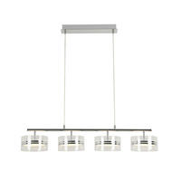 LED FÜGGŐLÁMPA 93/18/120 cm  - krómszínű, Design, műanyag/Üveg (93/18/120cm) - Ambiente