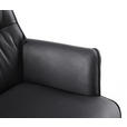 ARMLEHNSTUHL  Wippfunktion, Sitzfläche 360° drehbar, automatische Rückholfunktion  Echtleder  - Schwarz, Design, Leder/Metall (65/92/67,5cm) - Novel