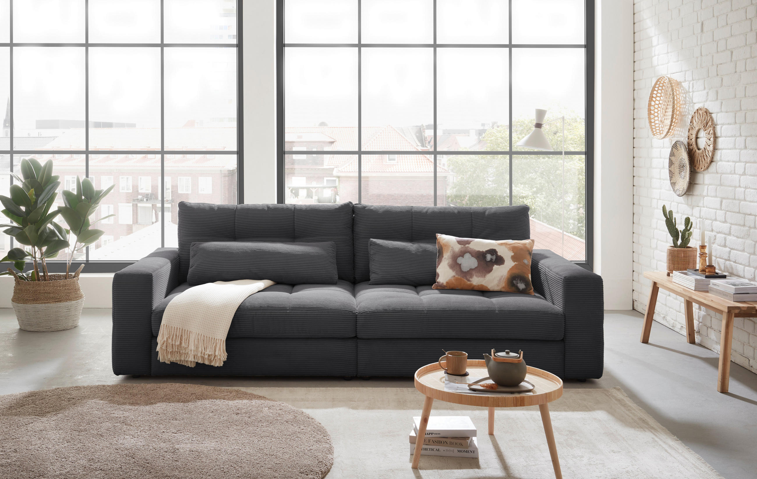Livetastic POHOVKA BIG SOFA, textil, antracitová
