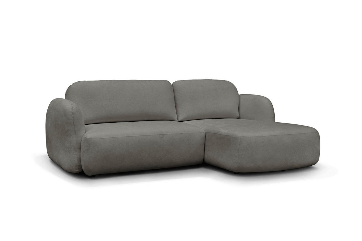 ECKSOFA VELU Grau Chenille  - Schwarz/Grau, Design, Textil (270cm) - MID.YOU