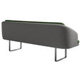 SITZBANK 255/89/68 cm Velours, Flachgewebe Anthrazit, Grün Metall  - Anthrazit/Schwarz, Design, Textil/Metall (255/89/68cm) - Dieter Knoll