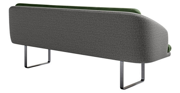 SITZBANK 255/89/68 cm Velours, Flachgewebe Anthrazit, Grün Metall  - Anthrazit/Schwarz, Design, Textil/Metall (255/89/68cm) - Dieter Knoll
