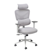 OTOČNÁ ŽIDLE, síťovina, šedá - bílá/šedá, Lifestyle, kov/dřevo (66/125-133/61cm) - MID.YOU