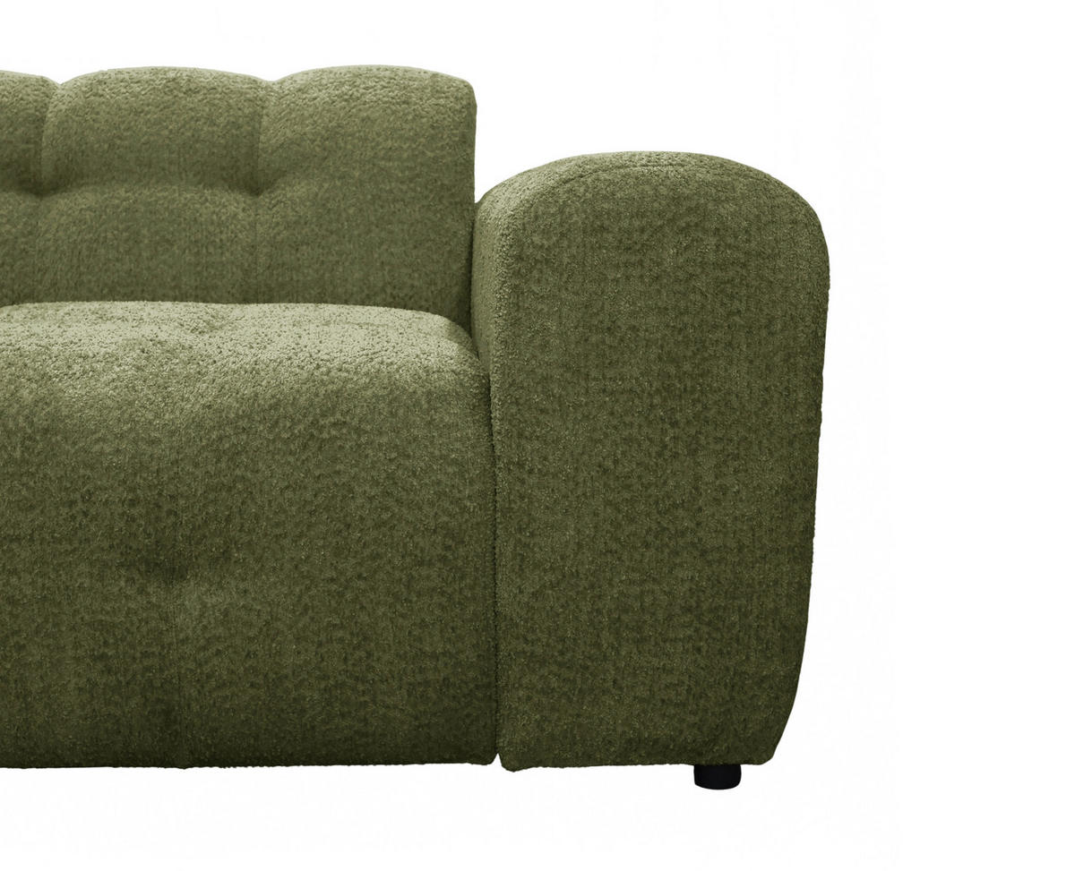 ECKSOFA RUNO in Bouclé Grün  175/270 cm  - Schwarz/Grün, Design, Kunststoff/Textil (175/270cm) - MID.YOU