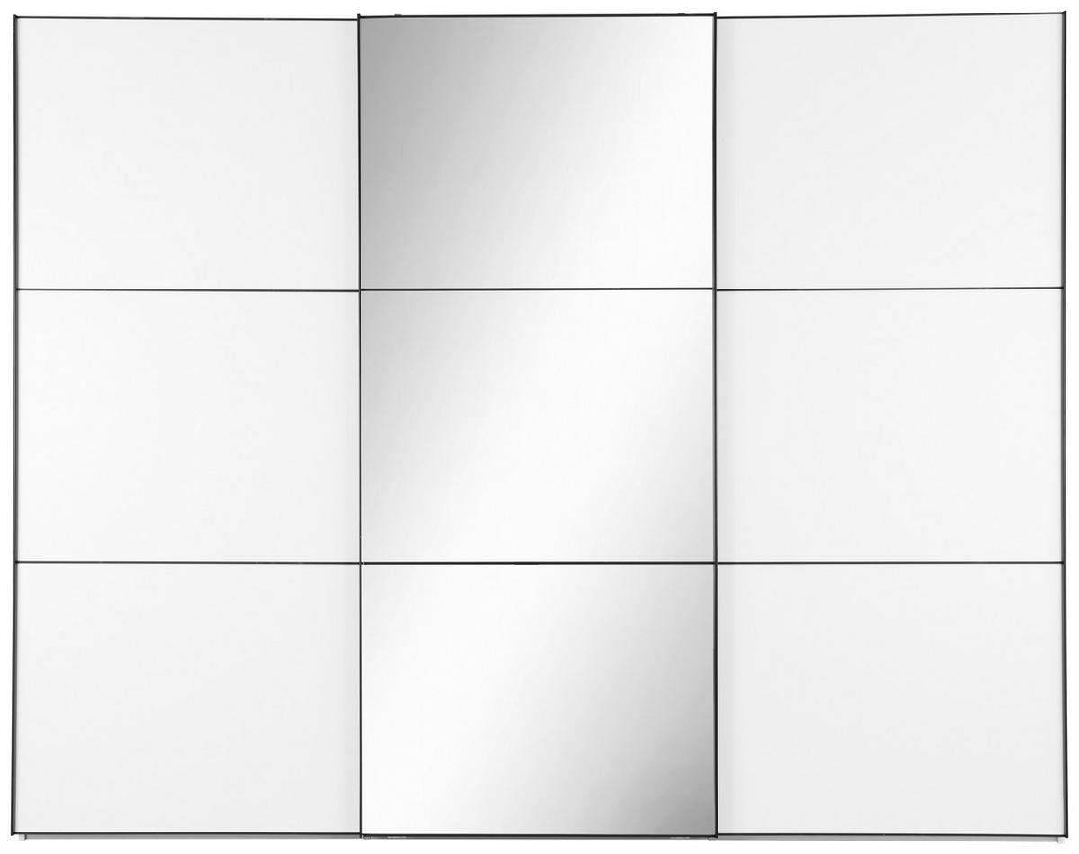 SCHWEBETÜRENSCHRANK  in Weiß  - Schwarz/Weiß, Glas/Holzwerkstoff (280/222/68cm) - Moderano