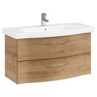 WASCHTISCHKOMBI 97 cm  - Chromfarben/Eichefarben, KONVENTIONELL, Keramik/Holzwerkstoff (97cm) - Pelipal