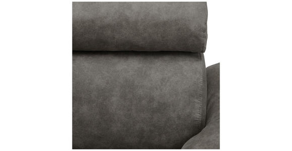 ECKSOFA Grau Lederlook  - Schwarz/Grau, Design, Kunststoff/Textil (230/263cm) - Hom`in