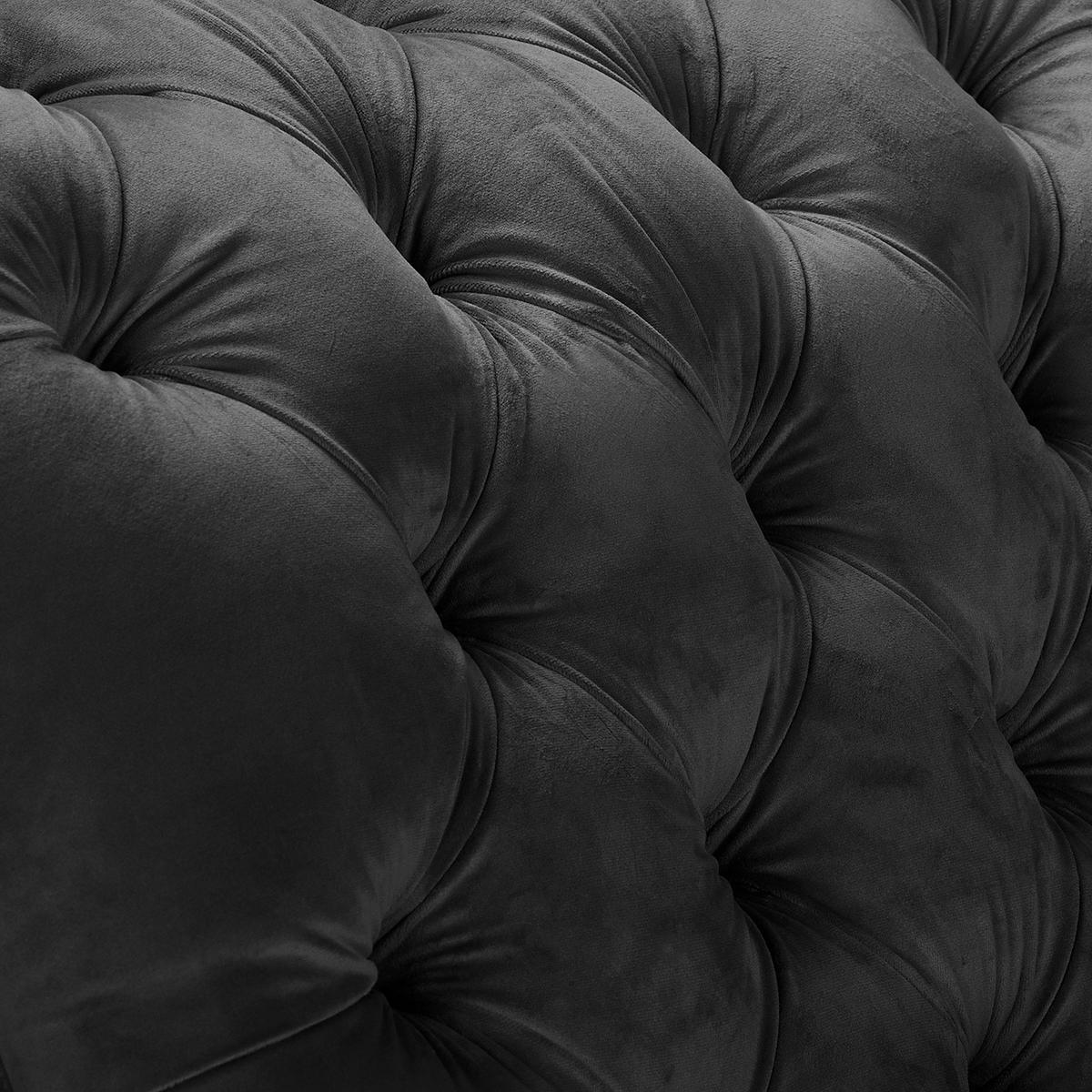 RÉCAMIERE Samt Schwarz  - Schwarz/Braun, Design, Holz/Textil (185/93/75cm) - Livetastic