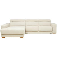 ECKSOFA Naturfarben Chenille Rücken echt, Kopfteilverstellung, Stauraum  - Eichefarben/Naturfarben, Design, Textil (206/316cm) - Sedda
