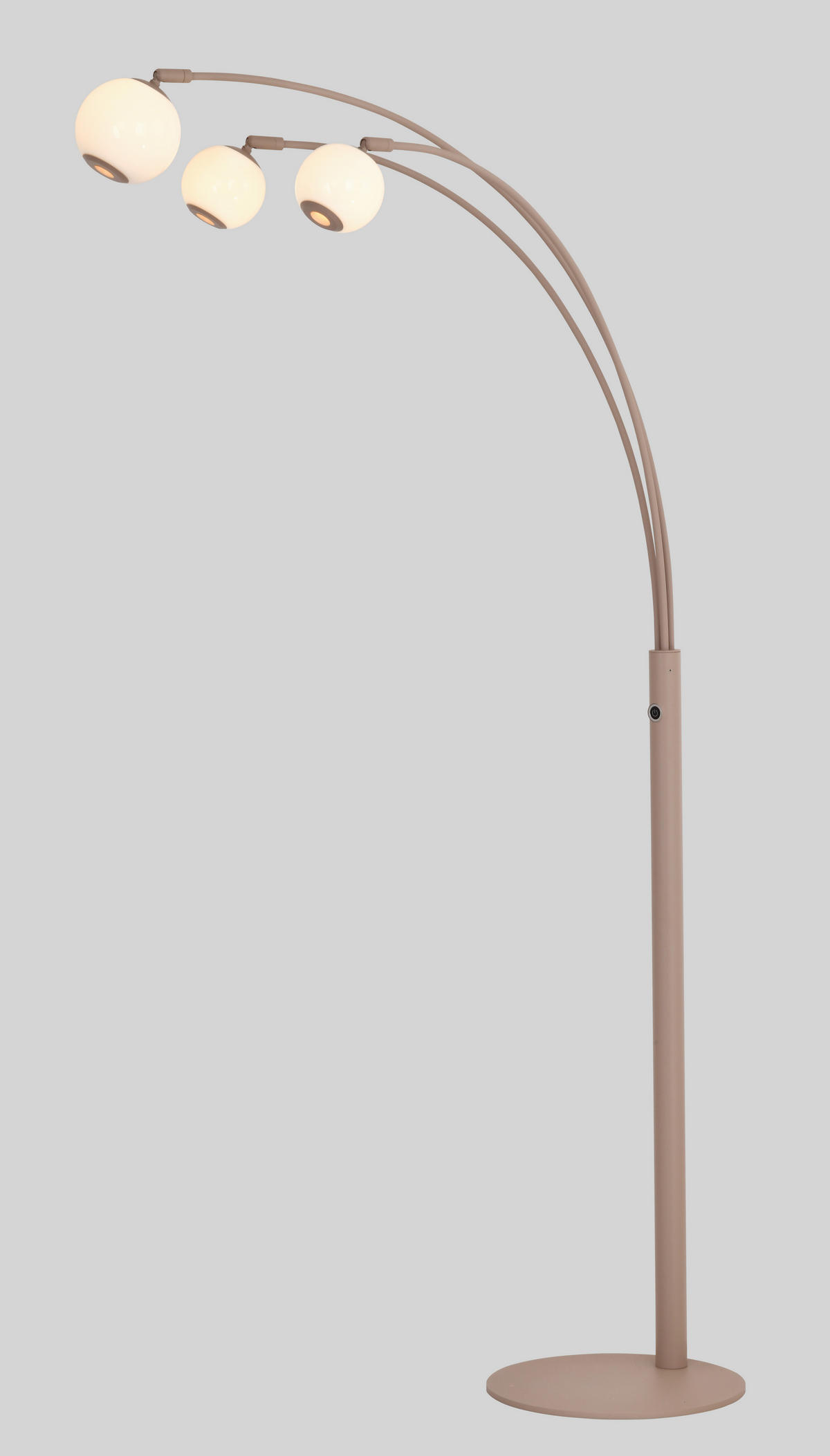 LED-STEHLEUCHTE Luberon 87,5/162,5/52 cm  - Sandfarben/Schwarzchrom, Design, Glas/Kunststoff (87,5/162,5/52cm)