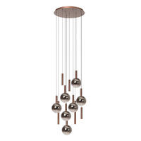 LED-PENDELLEUCHTE JASMINE 75/75/341 cm   - Rot/Grau, Design, Metall (75/75/341cm) - Lucide