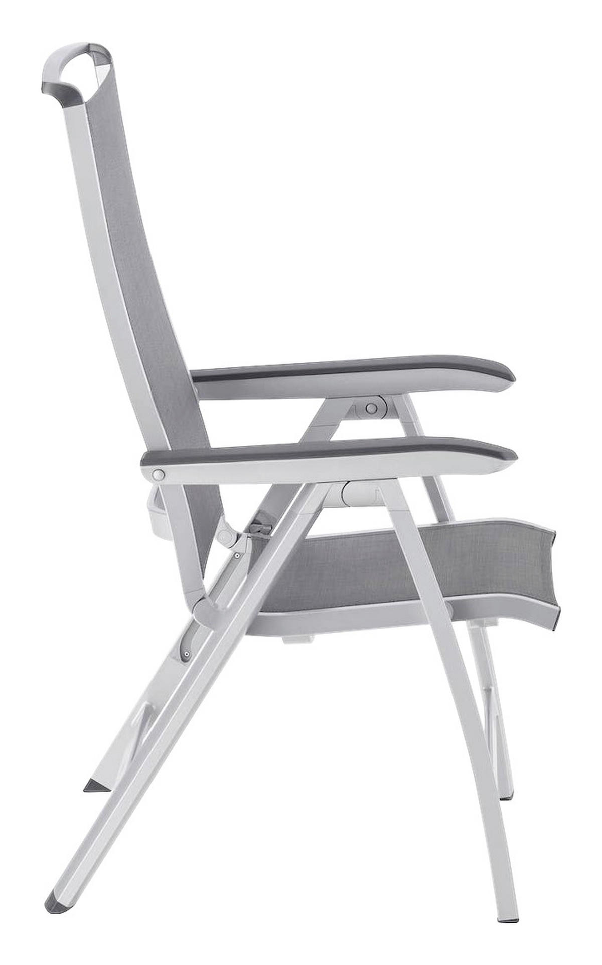 GARTENKLAPPSESSEL in Metall, Textil Graphitfarben, Silberfarben  - Silberfarben/Graphitfarben, Basics, Textil/Metall (63/112/68cm) - Kettler