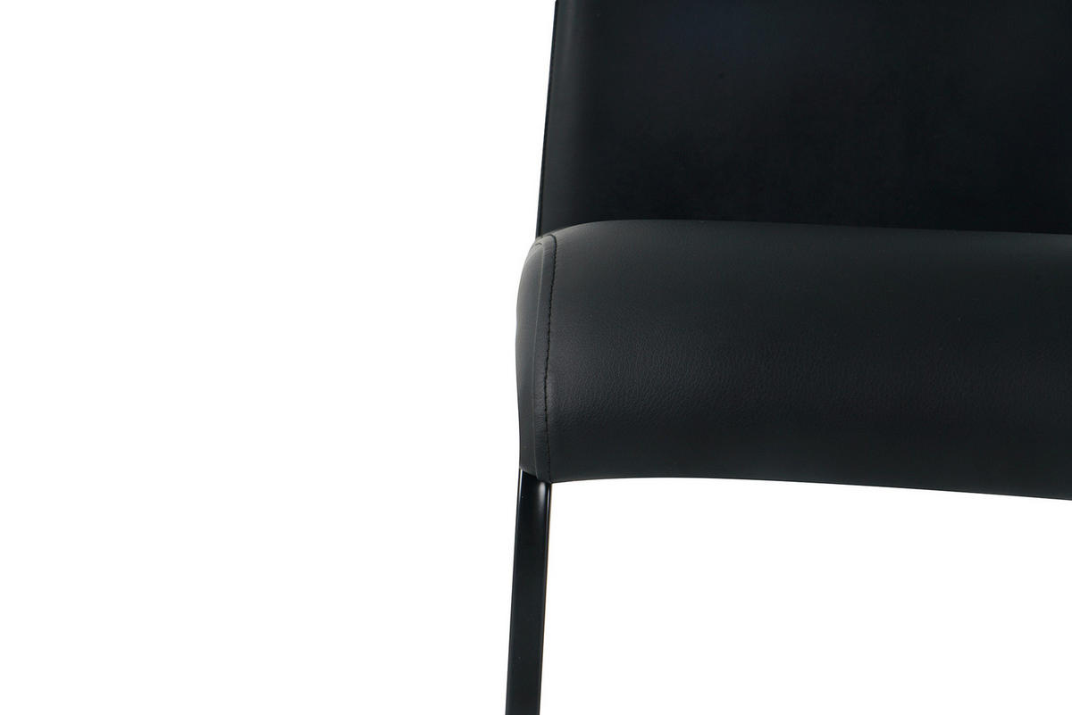 STUHL-SET 2 Stück  in Lederlook  - Schwarz, Design, Kunststoff/Textil (42/98/56cm) - Livetastic