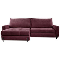 ECKSOFA in Struktur Bordeaux  - Bordeaux/Schwarz, Design, Textil/Metall (162/265cm) - MID.YOU