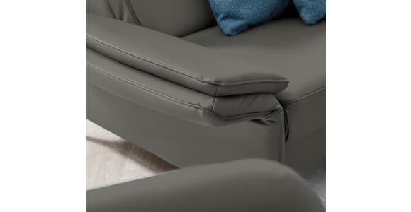 2,5-SITZER Latina in Echtleder Dunkelgrau   - Dunkelgrau/Schwarz, Design, Leder/Metall (164/84/99cm) - Dieter Knoll