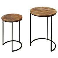 SATZTISCH in Holz, Metall 40/30x60/50 cm  - Schwarz/Naturfarben, MODERN, Holz/Metall (40/30x60/50cm) - MID.YOU