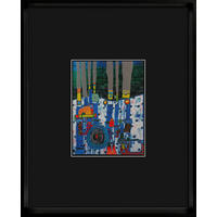 KUNSTDRUCK Landschaft & Natur, Abstraktes, Städte Multicolor, Schwarz  - Multicolor/Schwarz, Basics, Holz/Papier (31,3/25/4cm)