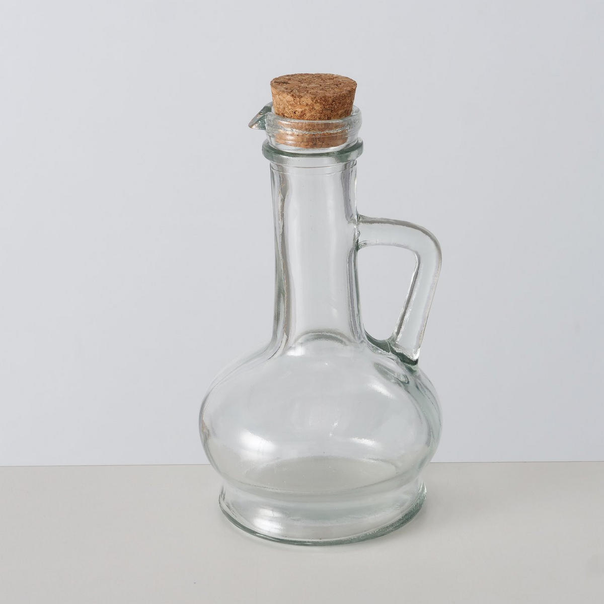 ESSIG-/ÖLFLASCHE - Transparent, Basics, Glas/Naturmaterialien (9,8/16cm)