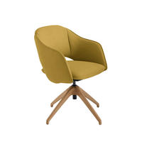 ARMLEHNSTUHL  in Echtleder naturbelassen  - Wildeiche/Gelb, Design, Leder/Holz (63/74-90/57-73cm) - Koinor