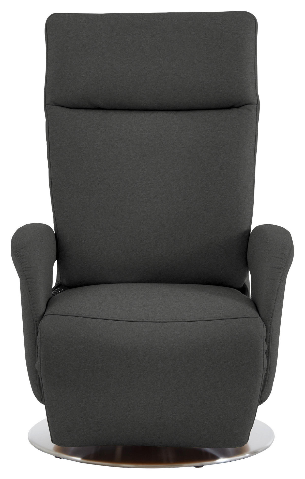 RELAXSESSEL in Leder Anthrazit  - Edelstahlfarben/Anthrazit, Design, Leder/Metall (70/108/80cm) - Cantus
