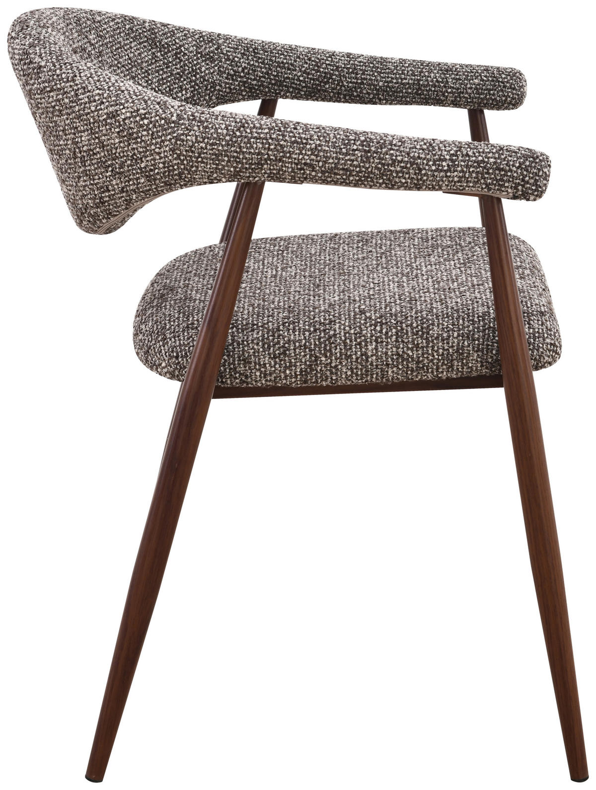 ARMLEHNSTUHL  Stoffauswahl Bouclé  Dunkelbraun, Walnussfarben  - Dunkelbraun/Walnussfarben, Design, Textil/Metall (58/78/60cm) - Lomoco