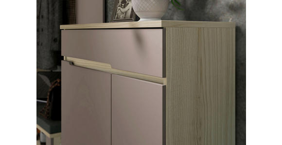 SCHUHSCHRANK 80/107/38 cm  - Taupe/Eichefarben, Design, Holzwerkstoff/Kunststoff (80/107/38cm) - Voleo