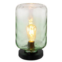 TISCHLEUCHTE 19/32,5 cm   - Klar/Schwarz, KONVENTIONELL, Glas/Metall (19/32,5cm) - Globo