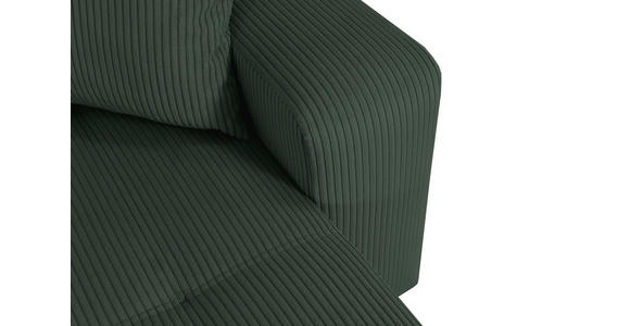 Wohnlandschaft inkl. Funktion Dunkelgrün Cord  - Dunkelgrün/Schwarz, KONVENTIONELL, Textil (146/317/146cm) - Xora