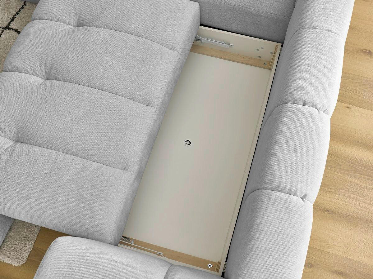 ECKSCHLAFSOFA FUJI Leinenoptik Hellgrau  inkl.  - Hellgrau/Schwarz, MODERN, Kunststoff/Textil (204/282cm)