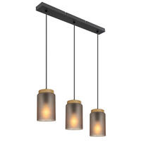 HÄNGELEUCHTE 67/12/120 cm    - Schwarz/Grau, Trend, Glas/Metall (67/12/120cm) - Novel