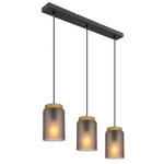 HÄNGELEUCHTE 67/12/120 cm  - Schwarz/Grau, Trend, Glas/Metall (67/12/120cm) - Novel