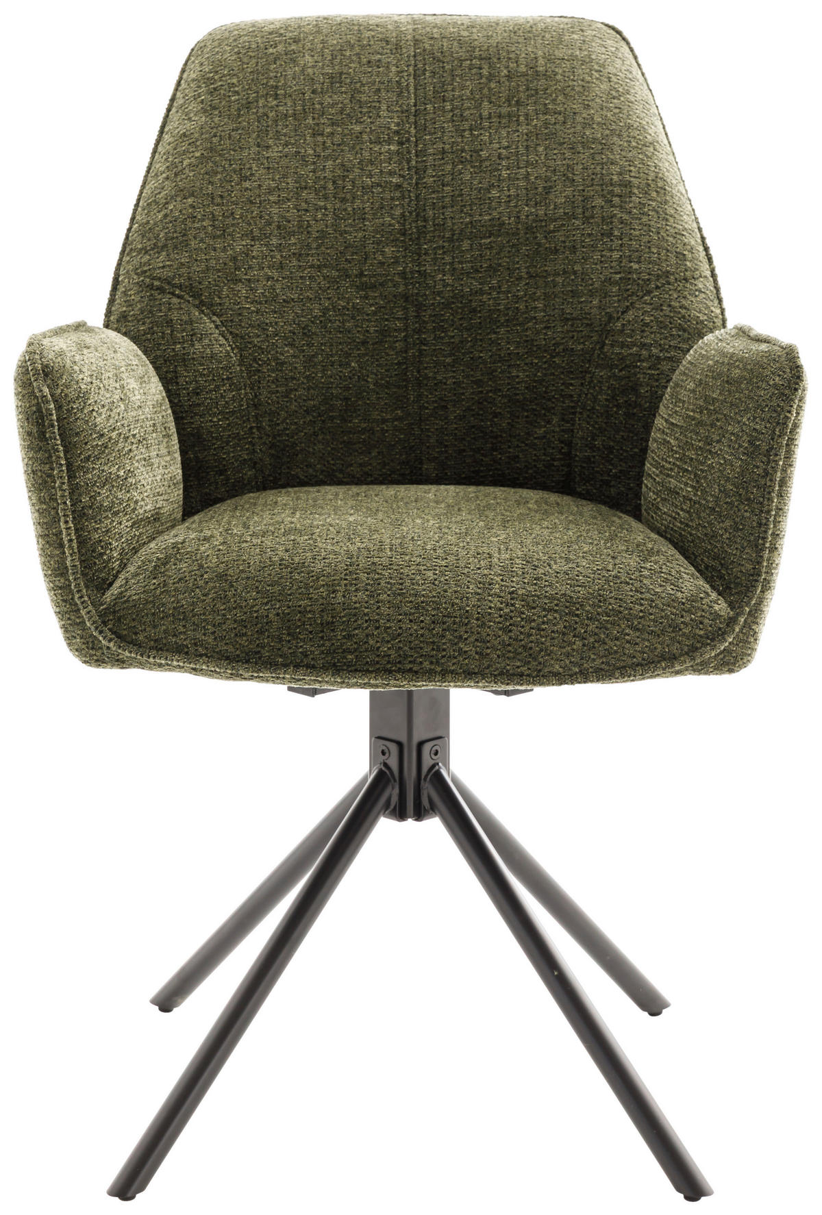 ARMLEHNSTUHL  in Eisen Struktur  - Schwarz/Olivgrün, Design, Textil/Metall (59/88/63cm) - Carryhome