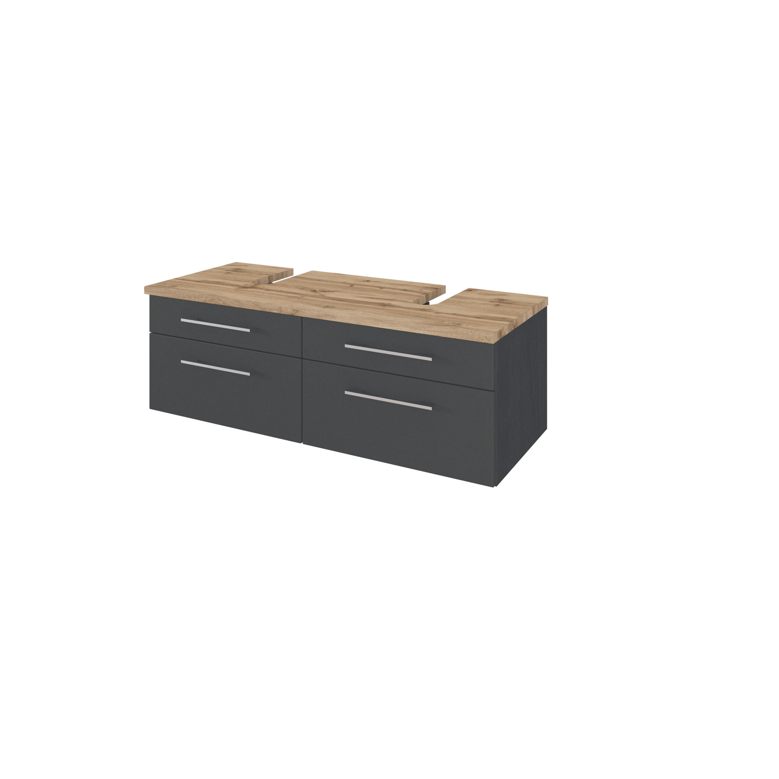 WASCHTISCHUNTERSCHRANK 120/41/47 cm  - Alufarben/Grau, KONVENTIONELL, Holzwerkstoff/Metall (120/41/47cm) - Xora
