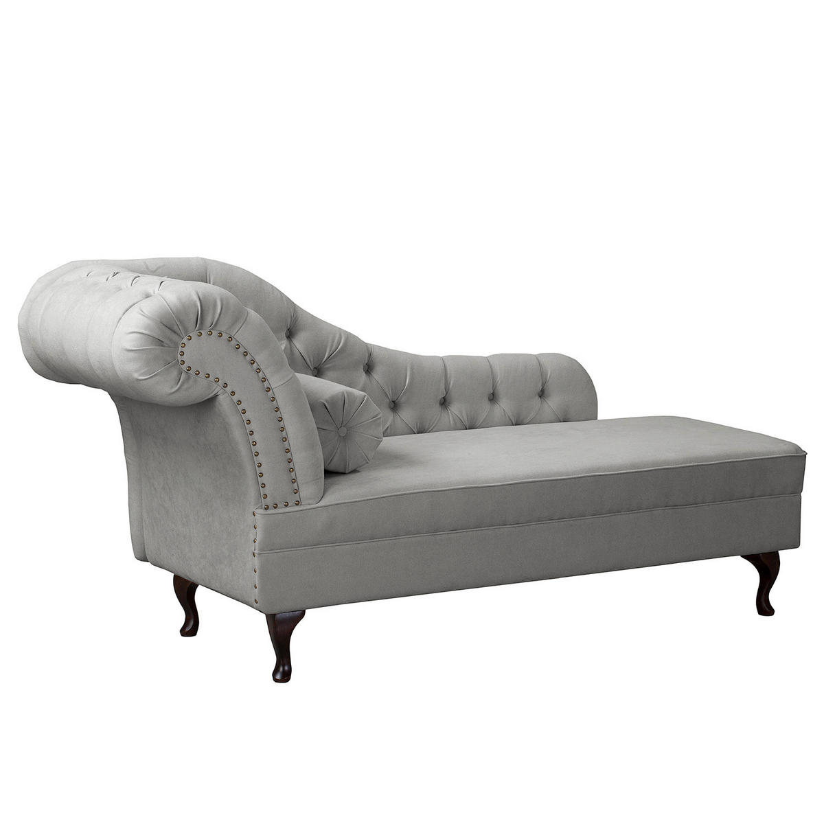 RÉCAMIERE Mikrofaser Grau  - Braun/Grau, Design, Holz/Textil (185/93/75cm) - Livetastic