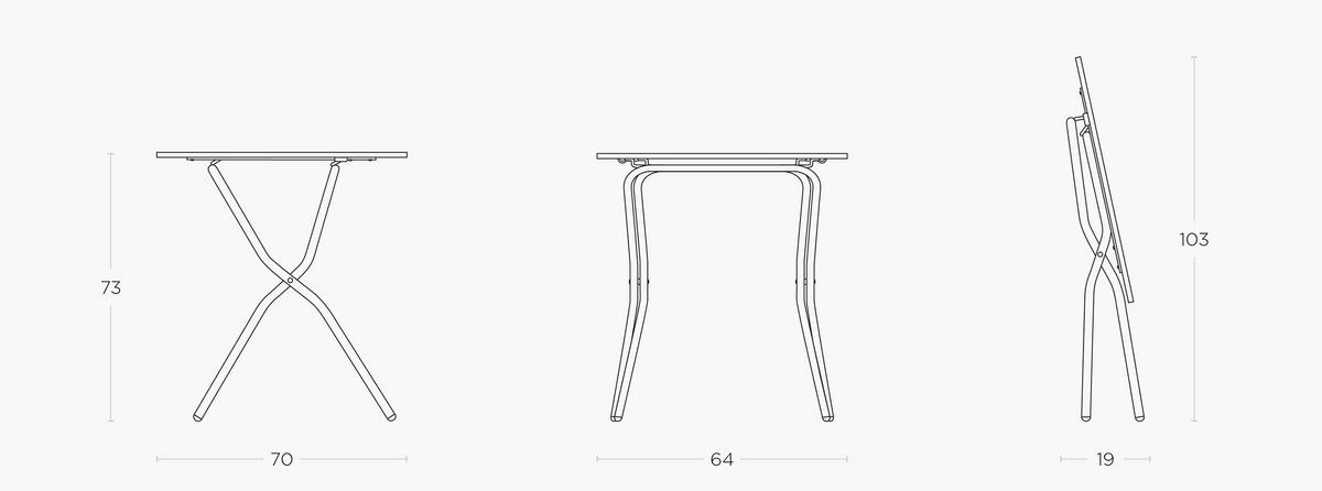 GARTENKLAPPTISCH 70/64/73 cm Metall rechteckig  - Blau, Basics, Metall (70/64/73cm) - Lafuma Mobilier