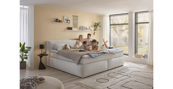FAMILIENBOXSPRINGBETT - Silberfarben/Schwarz, LIFESTYLE, Kunststoff/Textil (240/200cm) - Esposa