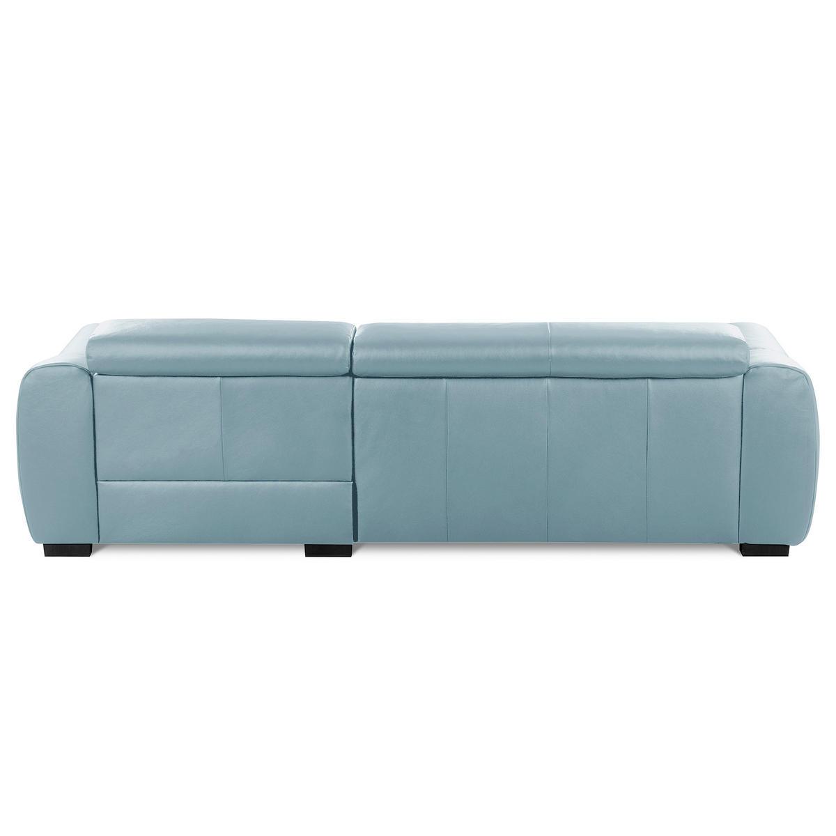 ECKSOFA  Echtleder Hellblau  - Schwarz/Hellblau, Design, Leder/Kunststoff (274/177cm) - Livetastic