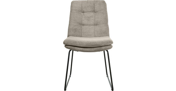 STUHL - Sandfarben/Schwarz, Design, Textil/Metall (50/90/68cm) - Johann Jakob