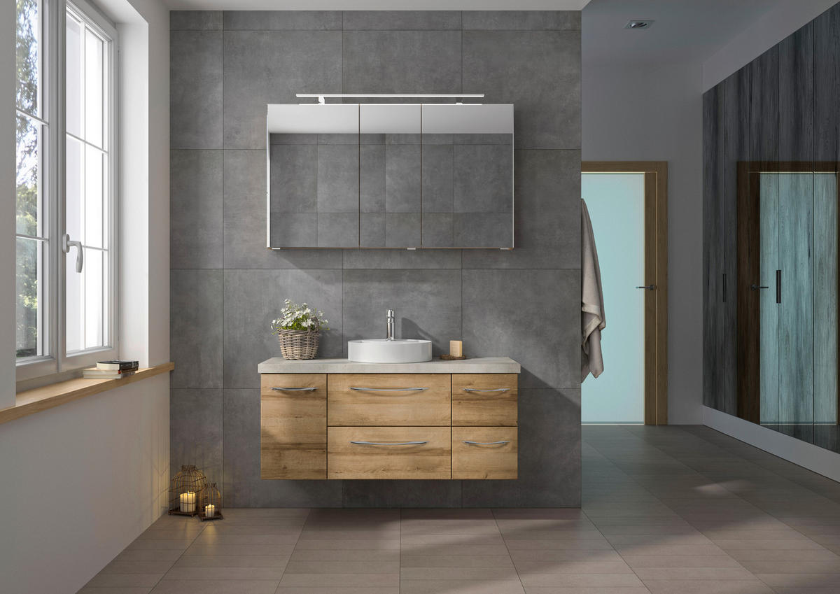 BADEZIMMER  in 120 cm  - Eichefarben/Weiß, KONVENTIONELL, Holzwerkstoff (120cm) - Pelipal