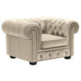 CHESTERFIELD-SESSEL - Wengefarben/Creme, LIFESTYLE, Holz/Textil (115/76,5/96cm) - Landscape
