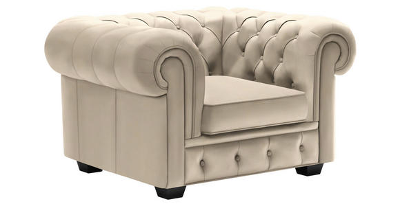 CHESTERFIELD-SESSEL - Wengefarben/Creme, LIFESTYLE, Holz/Textil (115/76,5/96cm) - Landscape