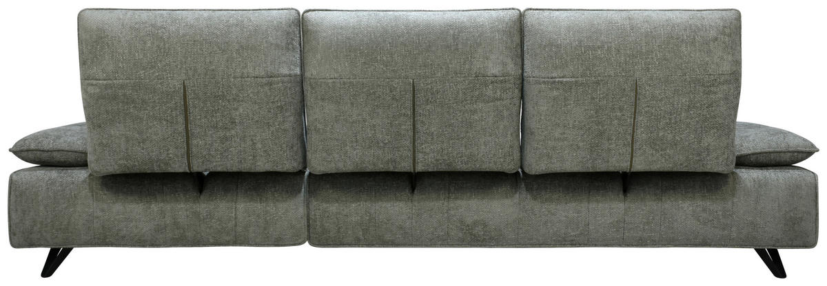 ECKSOFA Grau Chenille  - Schwarz/Grau, Design, Kunststoff/Textil (314/162cm) - Livetastic