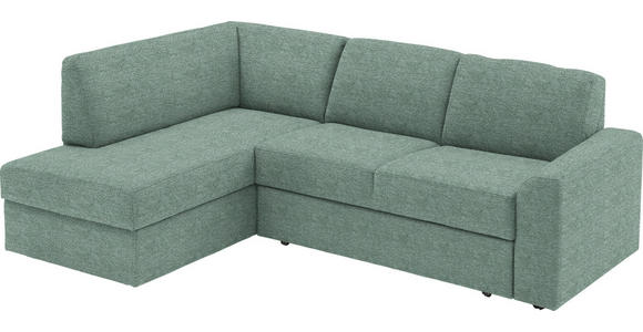 ECKSOFA in Webstoff Türkis  - Türkis/Schwarz, KONVENTIONELL, Kunststoff/Textil (165/224cm) - Xora