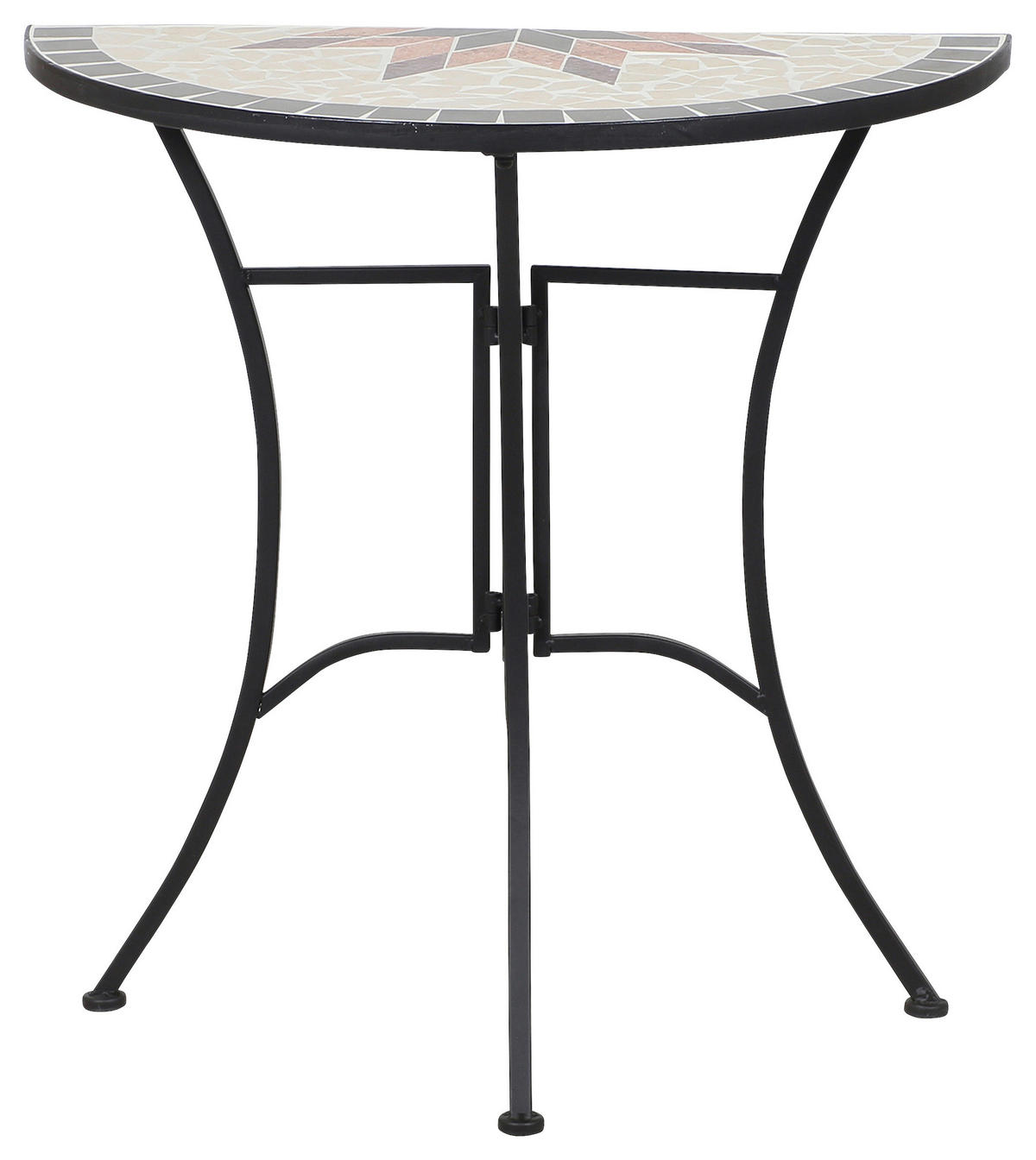 GARTENTISCH Keramik Multicolor, Schwarz formgebogen  - Multicolor/Schwarz, MODERN, Keramik/Metall (70/35,5/71cm) - Siena Garden