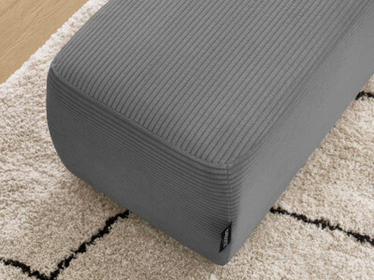 HOCKER ATILLA Cord Dunkelgrau  - Dunkelgrau/Schwarz, MODERN, Kunststoff/Textil (92/44/48cm)