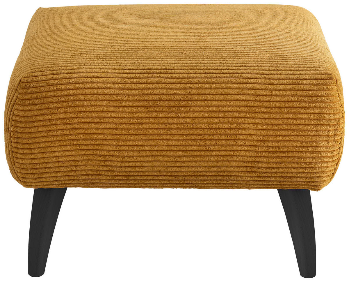 HOCKER Cord Buche, Fichte, Kiefer Goldfarben  - Goldfarben/Schwarz, MODERN, Holz/Textil (66/44/66cm) - MID.YOU